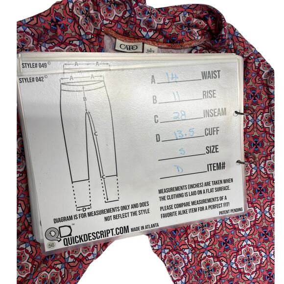 cato women colorful pull-on palazzo pants elastic waist sz s wide legs - Picture 8 of 10